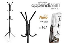 Attaccapanni Appendiabiti Piantana PORTA ABITI Metallo MODERNO NERO 167*42 CM