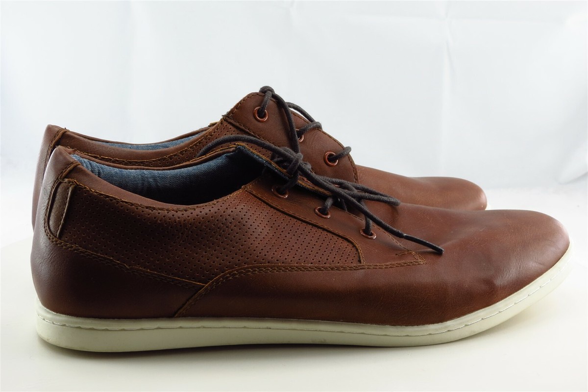 Aldo Shoes Sz 10 M Almond Toe Brown Derby Oxfords Synthetic 