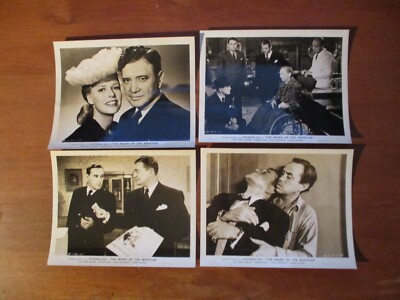 MARK OF THE WHISTLER 4 ORIGINAL 1944 BW MOVIE STILLS RICHARD DIX/JANIS CARTER EX