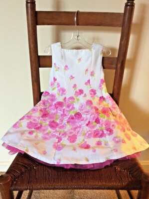 LESY BY LISETTA COSI FLOWERED SUNDRESS  WITH CRINOLINE PETTICOAT 2T