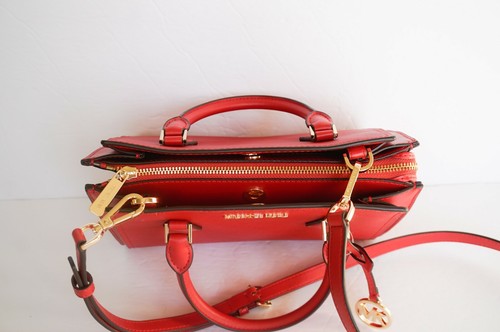 MICHAEL KORS HOPE MEDIUM SATCHEL SHOULDER CROSSBODY BAG RED FLAME - Picture 7 of 10