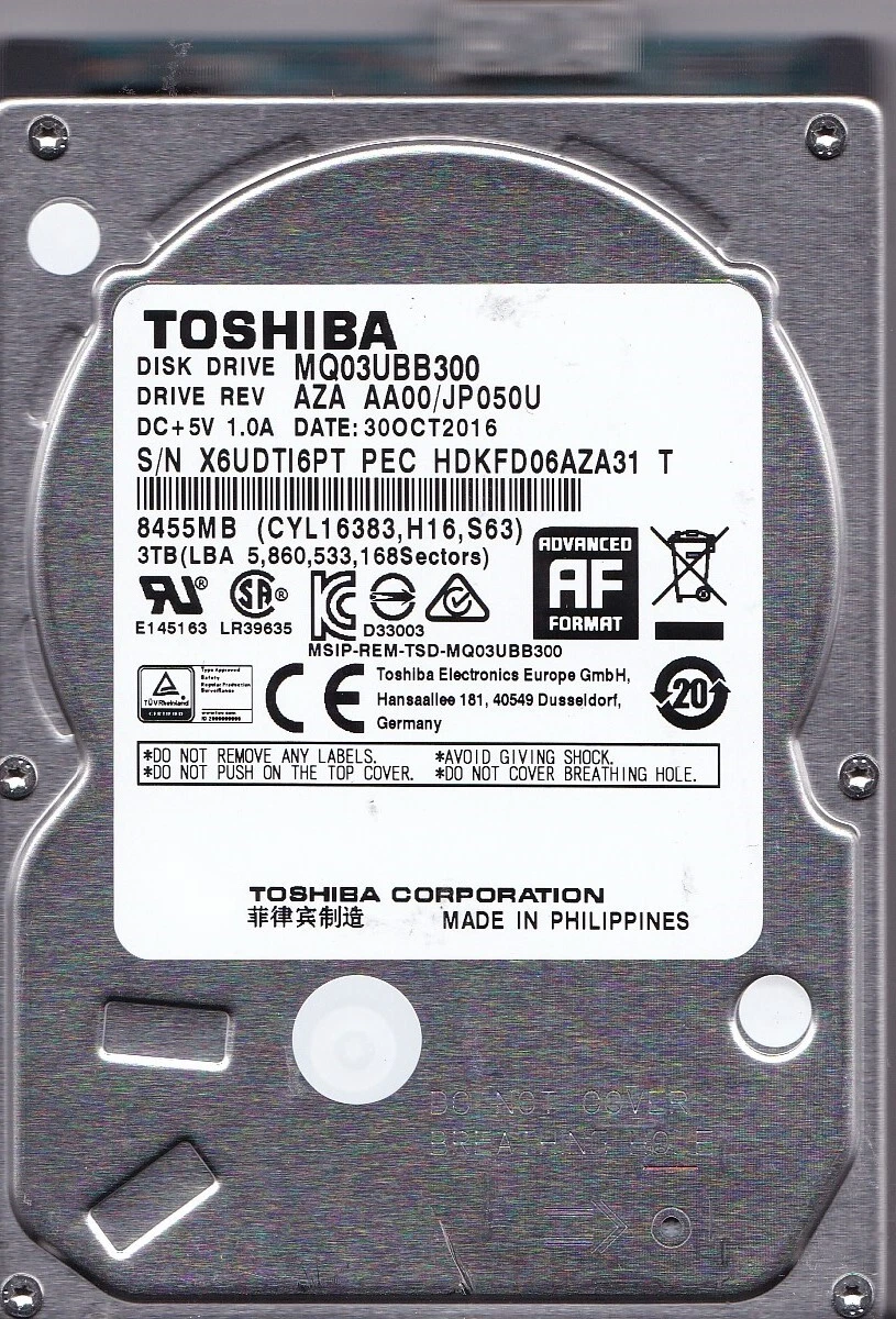 2.5 in Form Factor Internal Hard Disk Drives 3 TB Storage Capacity