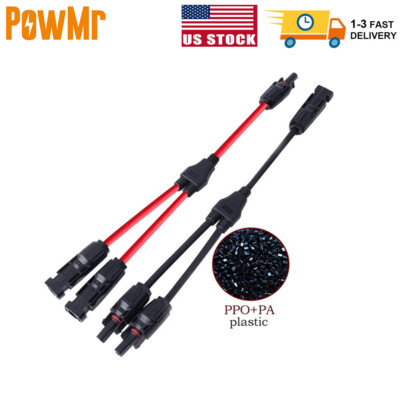 Solar Panel Y Branch Cable Connection Waterproof Adapter Connector Extension USA