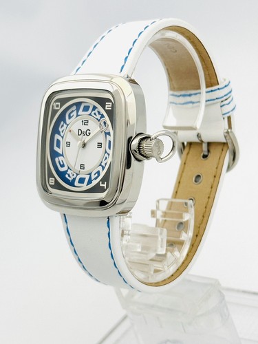 D&G CHEROKEE WHITE & BLUE STITCHING LEATHER UNISEX WATCH DW0182 - Picture 18 of 20