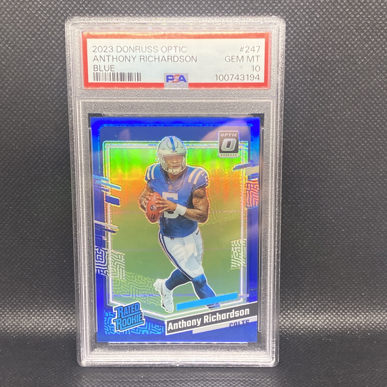 2023 DONRUSS OPTIC 247 ANTHONY RICHARDSON BLUE /199 PSA 10