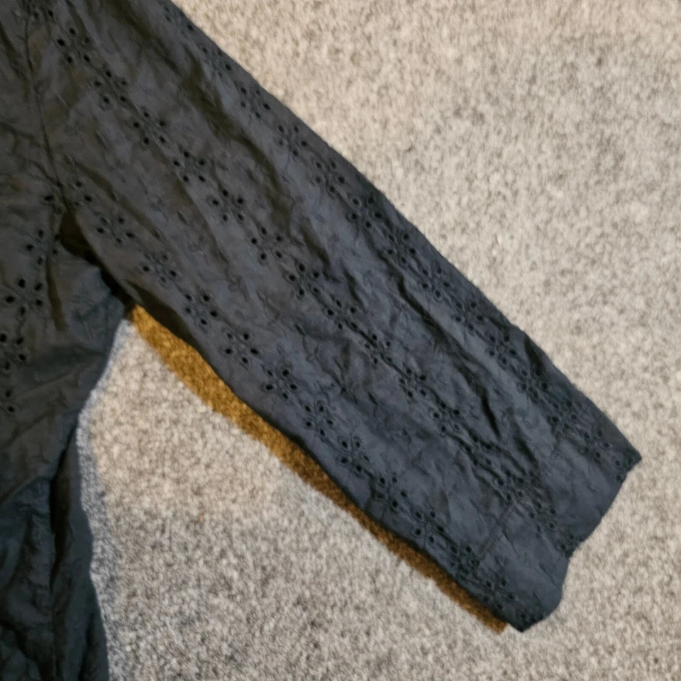 Chaqueta Blazer Fresh Produce Mujer Pequeña Negra Ojales Encaje Manga Larga Cápsula Foto 4 de 4