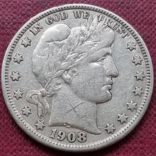 1908 D Barber Half Dollar 50c Better Grade VF - XF Details #77107