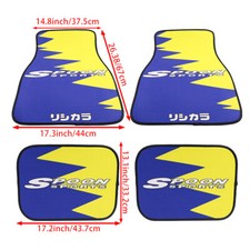 4pcs Jdm Spoon Racing Fabric Floor Mats Interior Carpets Universal 4pcs Jdm Spoon Racing Fabric Floor Mats Interior Carpets Universal