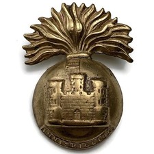 WW1 Royal Inniskilling Fusiliers Irish Regiment ALL BRASS 1916 Economy Cap Badge