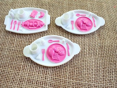 Fisher Price Loving Family Dollhouse Pink White Food Trays