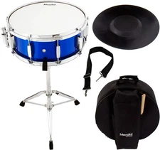Mendini Student Snare Drum Set w/Gig Bag, Sticks, Stand & Practice Pad Kit, Blue