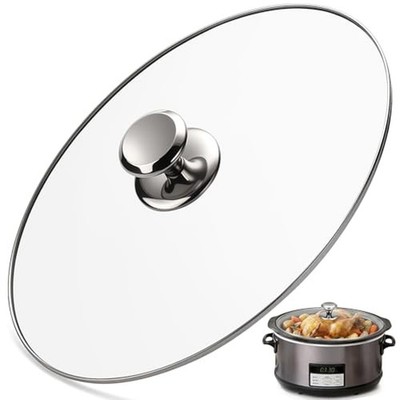 Oval Glass Lid 8 Quart Replacement for Crock-Pot 8-Quart Programmable Slow Co...