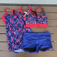 TYR Women's Polar Racerback Top  2 N 1 Shea Tank  Boy Short Sz S New Sample