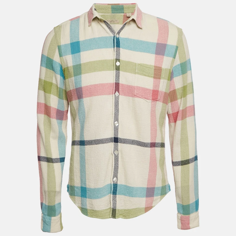Camisa Burberry Brit Multicolor Nova Check Algodón Botón Delantero M