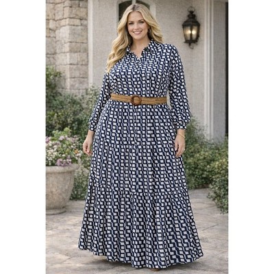 chinese dress ladies Tala Tiered Jersey Maxi Dress-Blood Orange, Botanical Charm main image 1