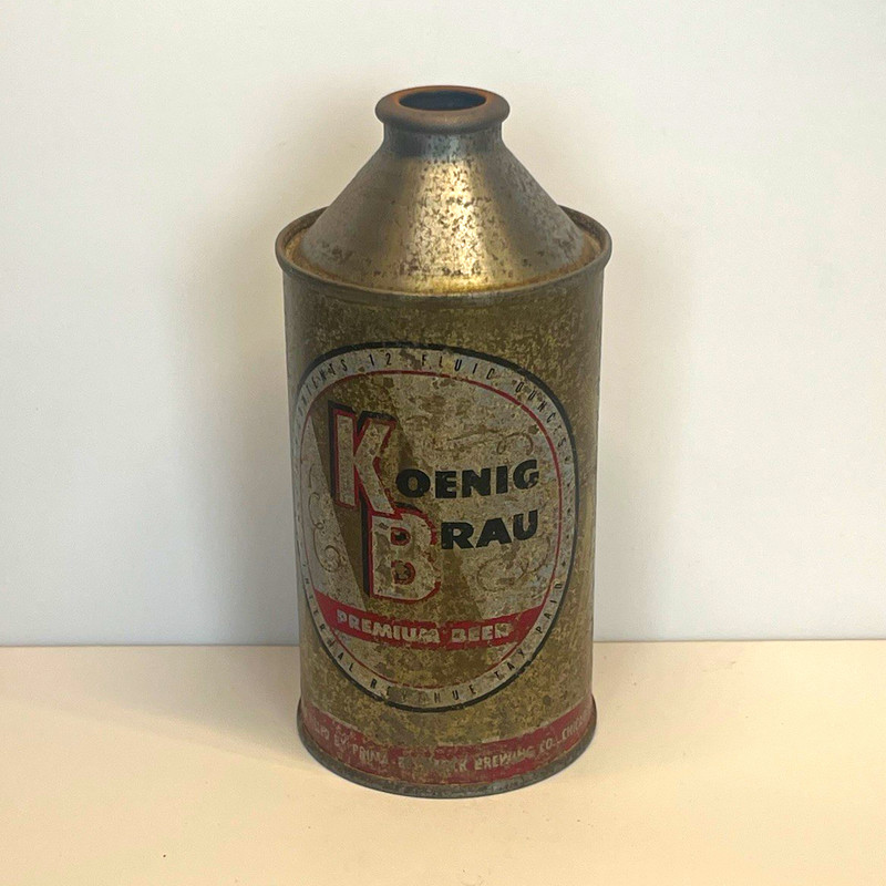 Koenig Brau Premium Beer US Cone Top Can - Vintage Breweriana Collectible