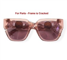 Versace Sunglasses MOD 4409 Pink Mirrored Gold Medusa Logo Cracked Frame