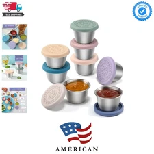 8 Pack] Salad Dressing Container To Go, 2.4oz Small Condiment Containers with...