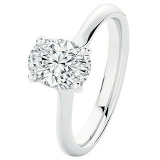 Diamond Ring Oval Cut 750 White Gold GIA Cert...