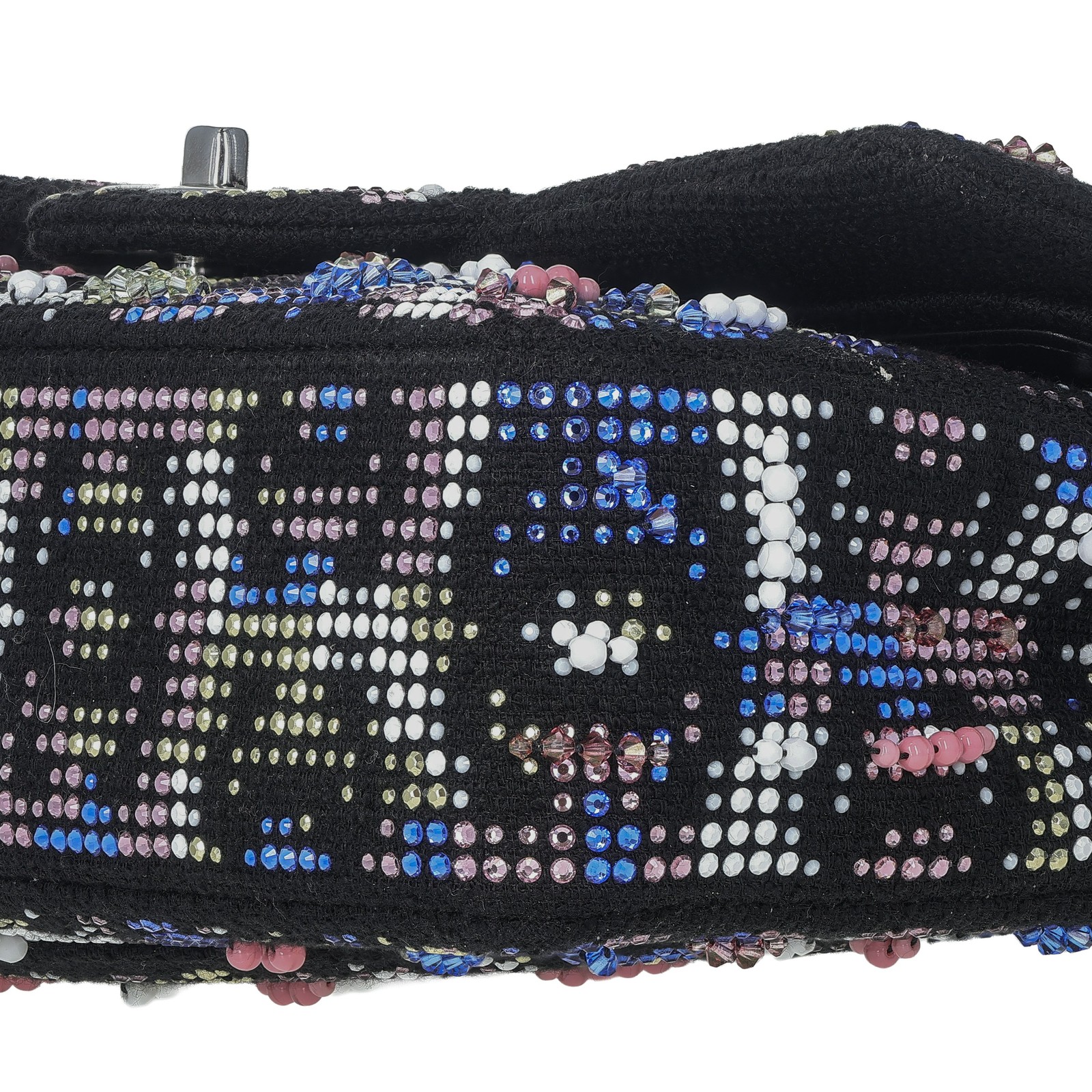Chanel Crystal Tweed Classic Double Flap Medium Multicolor Black image 7