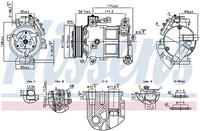 Nissens Kompressor Klimaanlage Klimakompressor FüR Jeep Compass 2.0 CRD 4X4 1.6
