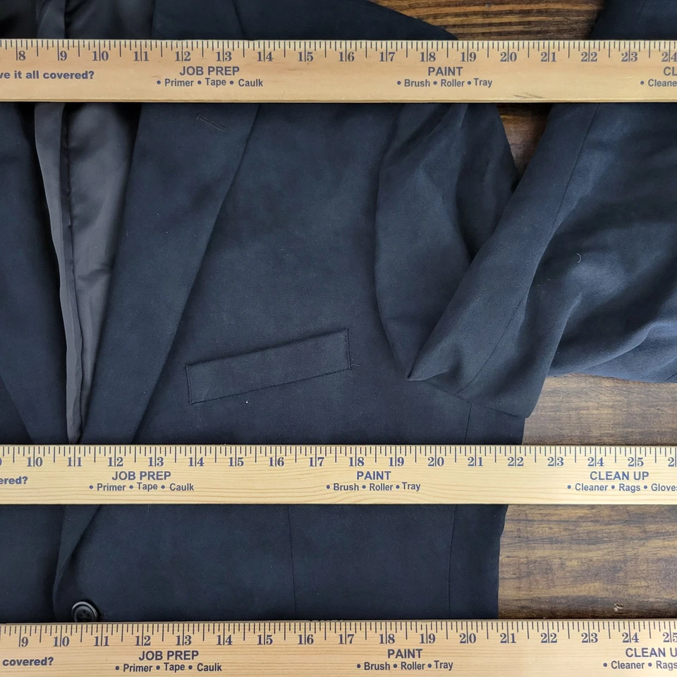 Tasso Elba Men's Sport Coat Blazer Two Button Suede Deep Navy Polyester 42S - Image 3 of 4