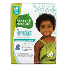 Seventh Generation, Baby Wipes, Unscented and Sensitive,64 Count Pack of 4 