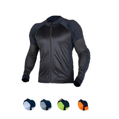 Herren Motorrad Fahrhemd leicht atmungsaktiv Mesh CE ARMOUR SCHWARZ NEU UK