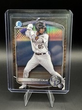 Robert Calaz 2025 Bowman Chrome Prospects Reptilian Refractor Colorado Rockies