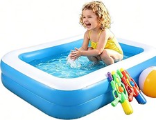Inflatable Kiddie Pool, 128x85x45cm 50x33x18in ,Thickened PVC Kids Blow Up