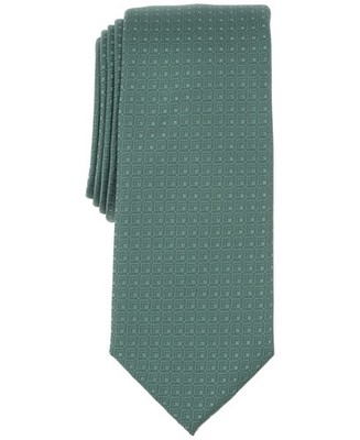 Alfani Mens Tahoe Geo-Pattern Neck Tie Green Sage
