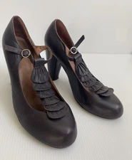 Born Crown Vintage Women’s Size 9M Heels Plum Purple Leather Buckle Ankle Strap