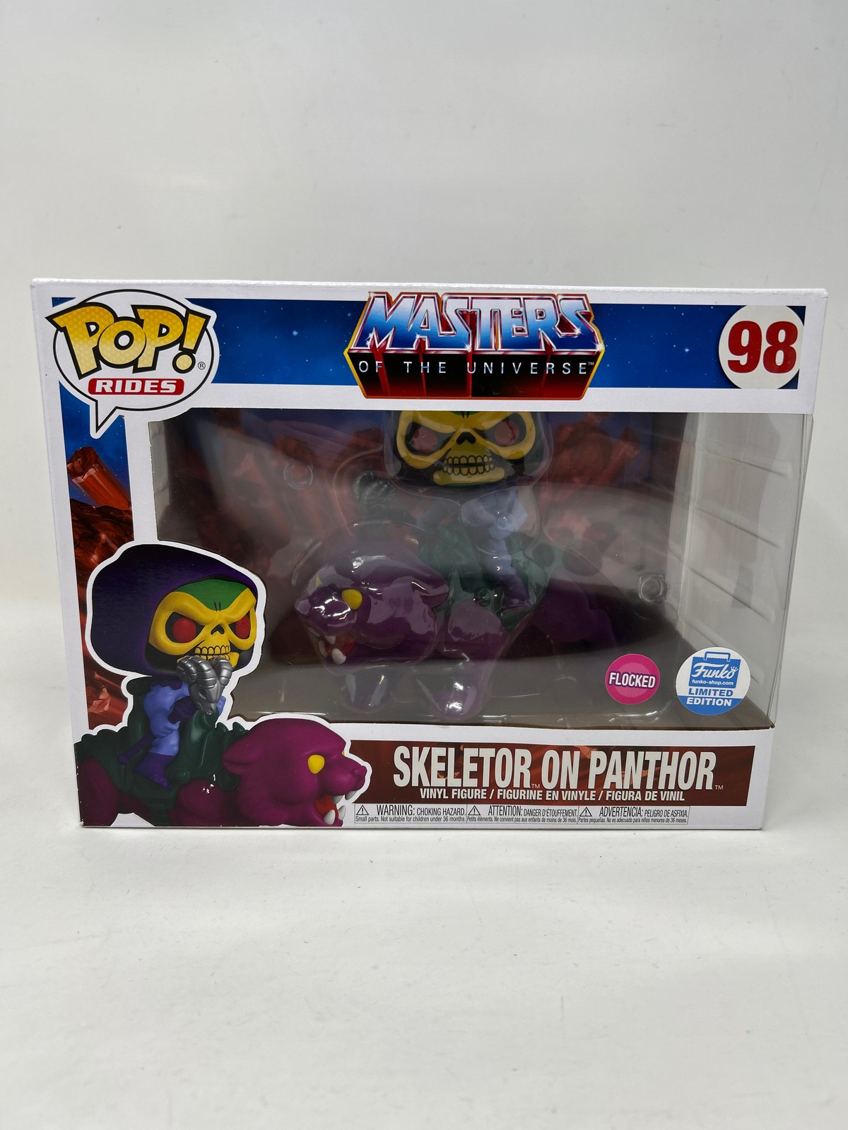 En Oferta Funko Pop! Skeletor On Panthor Flocked #98 Damaged Box See Pics