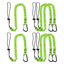 6Pcs 3ft Retractable Tool Lanyard with Metal Buckle Adjustable Loop, Green