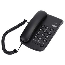 Black Desktop Corded Telephone, P/T Mode, Mute, Redial, Ringer Hi Low, Lock