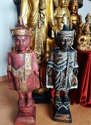 2 x Thailändischer Buddha, wunderschöne Figur, handgefertigt 62cm