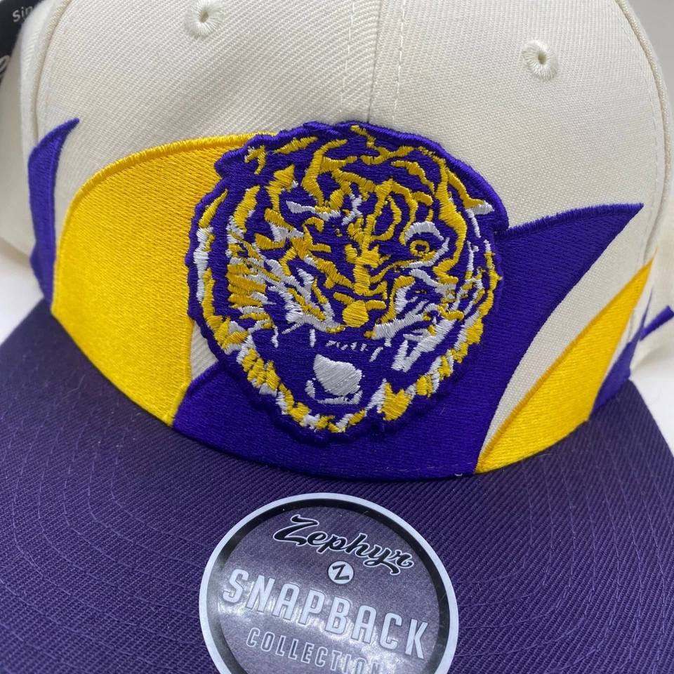 NWT Zephyr LSU Tigers Snapback Hat Purple Gold Embroidered Tiger Logo Adjustable - Image 3 of 4