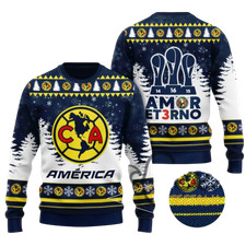 Club America Amor Et3rno Soccer Ugly Christmas Sweater