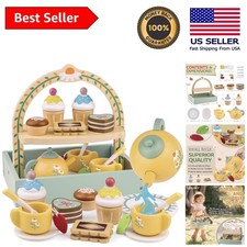 Charming Wooden Tea Set for Playful Princesses - Safe Pretend Play for Ages 3-6