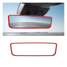 Car Rear View Mirror Protector Frame, Silicone Auto Rearview Mirror Red