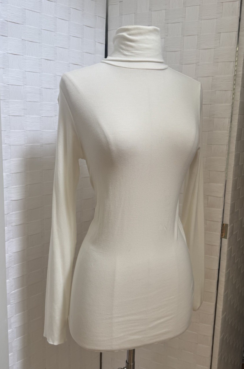 Vintage Polo Ralph Lauren Turtleneck Top Women’s Large Ivory Ribbed Knit