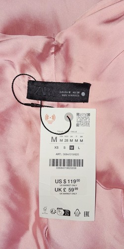 ZARA 2025 DUSTY PINK POLY SILK SATIN DRAPED SULTRY SEXY SLIP DRESS SOLD OUT - Picture 20 of 21