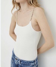 Diesel M-Virgee Ribbed Bodysuit Neutral  Size M uk  10-12 New