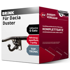 Für Dacia Duster HS_ (Brink) Anhängerkupplung abnehmbar + E-Satz 7pol spezifisch