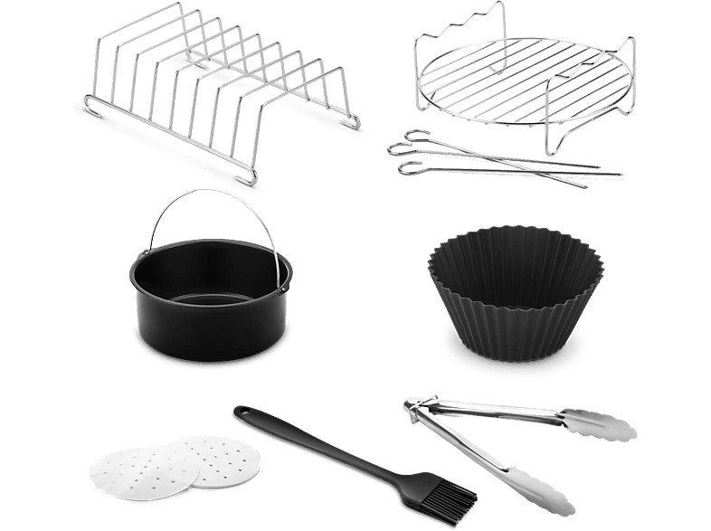 Accesorio freidora - Ufesa 72805519, Set de 7 piezas, Moldes, Pinzas, Bandeja