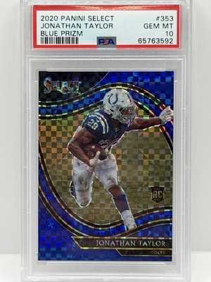 2020 Panini Select - Field Level Jonathan Taylor #353 Blue Prizm /49 (RC) PSA 10