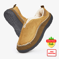 Men  s Cozy Memory Foam Slippers Warm Plush Indoor Non Slip House Shoes Winter