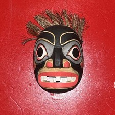 NORTHWEST COAST CLASSIC TYPE DESIGN, "OLD MAN"  EFFIGY MASK (REAL HAIR)