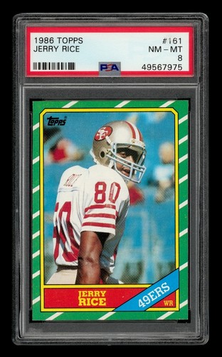 1986 Topps Set-Break #161 Jerry Rice PSA 8 NM-MT