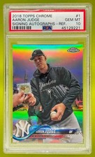 2022 Topps Chrome Aaron Judge Signing Autographs Refractor Yankees PSA 10